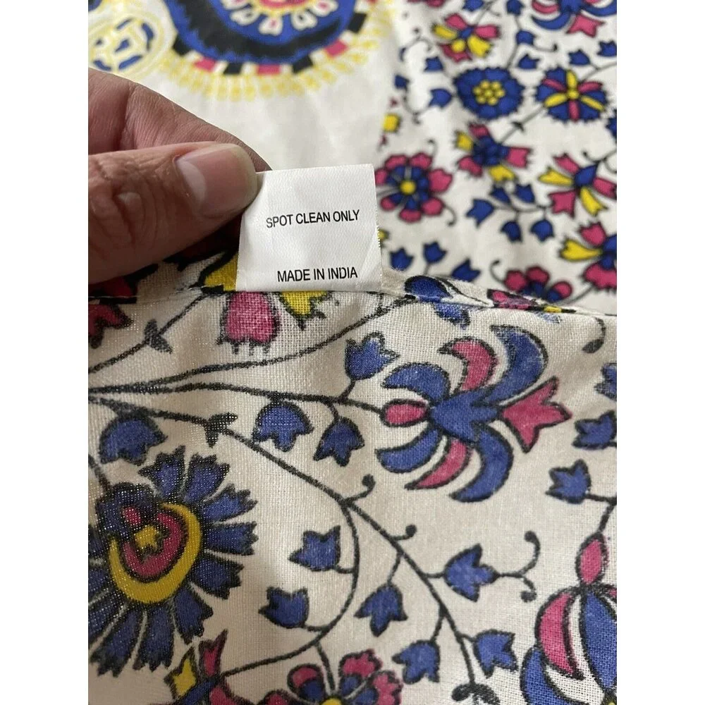 Curtain Panels Mandala Floral Pink Yellow Blue Large Colorful Boho Decor - Picture 11 of 11